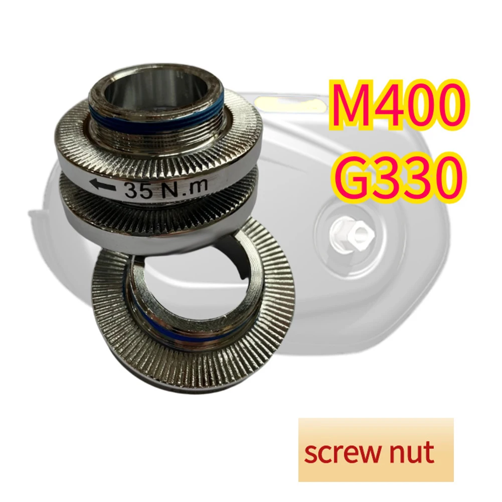 

Electric Bike Part Motor Screw Nut Silver Sporting Crankset Cycling Easy Install G330 M200 M300 M400 Materials