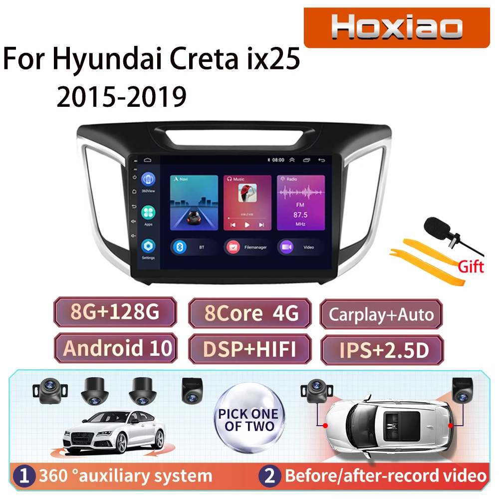 Автомагнитола 2 Din Android 10 Bluetooth мультимедийный видеоплеер для Hyundai Creta Ix25 2015 2016 2017 2018