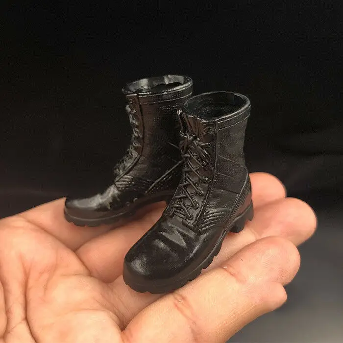 

1/6th U.S. Military Black Hollow Combat Boots Shoes Model for 12" Male Doll