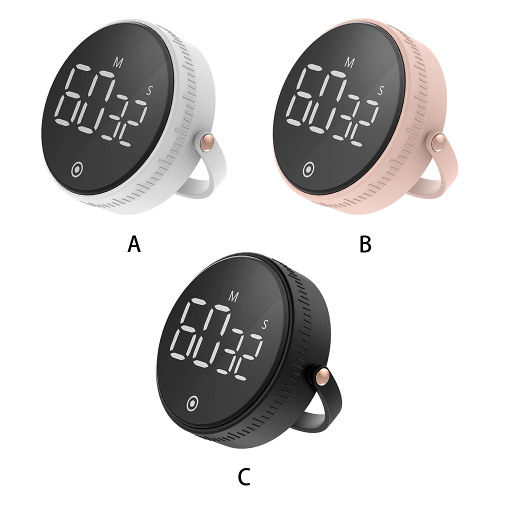 

Kitchen Timer Cooking LED Digital Count-down Adjustable Timing Battery Operated Attachable Portable Loud Alarm Pink