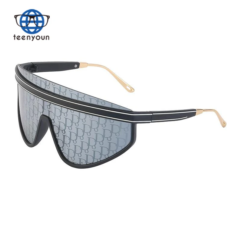 

Teenyoun Luxury Brand Design Large Frame Integrated Lens Oversized Sunglasses Women Windproof Ins Big One Piece Sun Glasses
