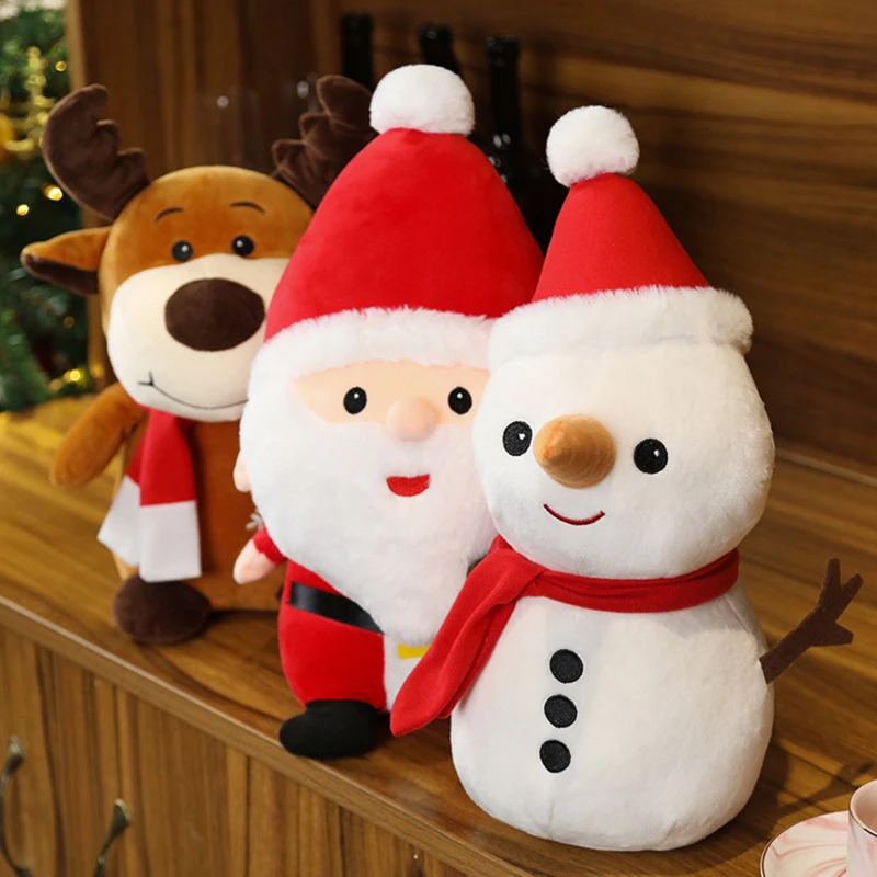 

23/40/CM Cartoon Santa Claus Plush Toy Stuffed Elk Snowman Animal Pillow Dolls Christmas Gifts For Children Birthday Decor