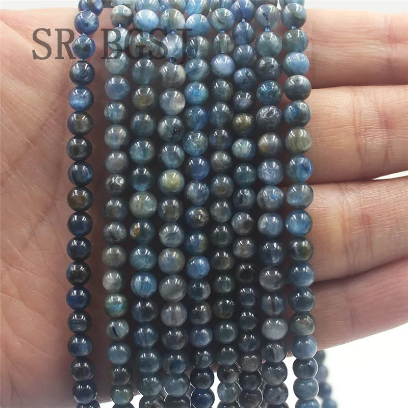 Free Shipping 6mm Blue Kyanite Gems Genuine Natural Round Beads Stone Spacer DIY Strand 15&quot | Украшения и аксессуары