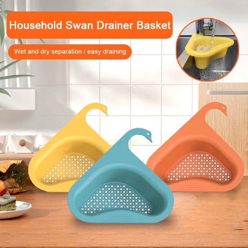 

Kitchen Leftover Sink Strainer Sink Swan Drain Basket General Fruit and Vegetable Drain Basket Multifunctional Drain Basket