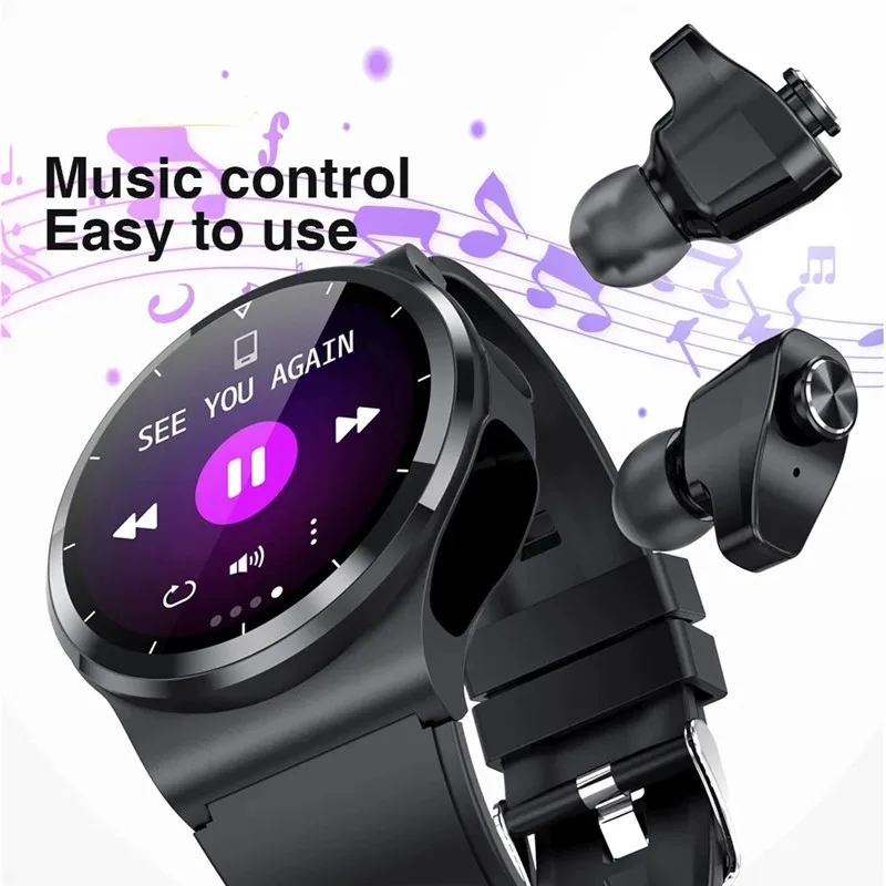 Smart Watch GT69 For Men Women TWS Wireless Stereo Earphone Blood Pressure Heart Rate Measurement Customized Dial Smartwatch