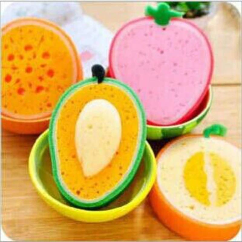 

1 Pc Creative Sponge Kitchen Accessories Fruit Shape Washing Dishes Sponge Cleaning Dish Remove Stains