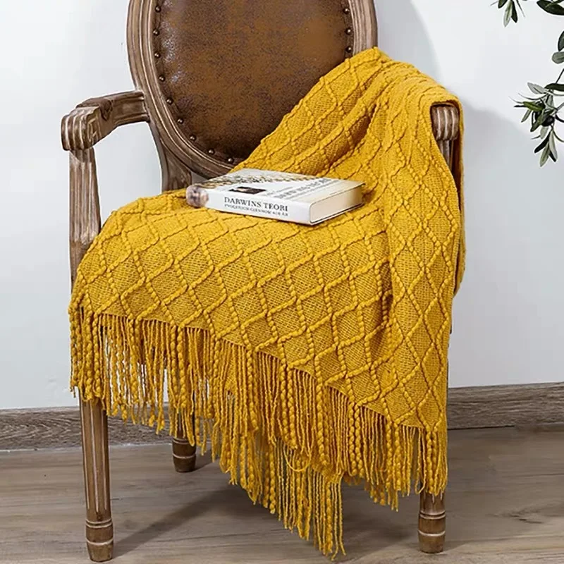 

Nordic Sofa Cover Knitted Throw Thread Blanket Sofa Travel Cover Nap Air Conditioning Blankets Soft Towel Bed Plaid Tapestry