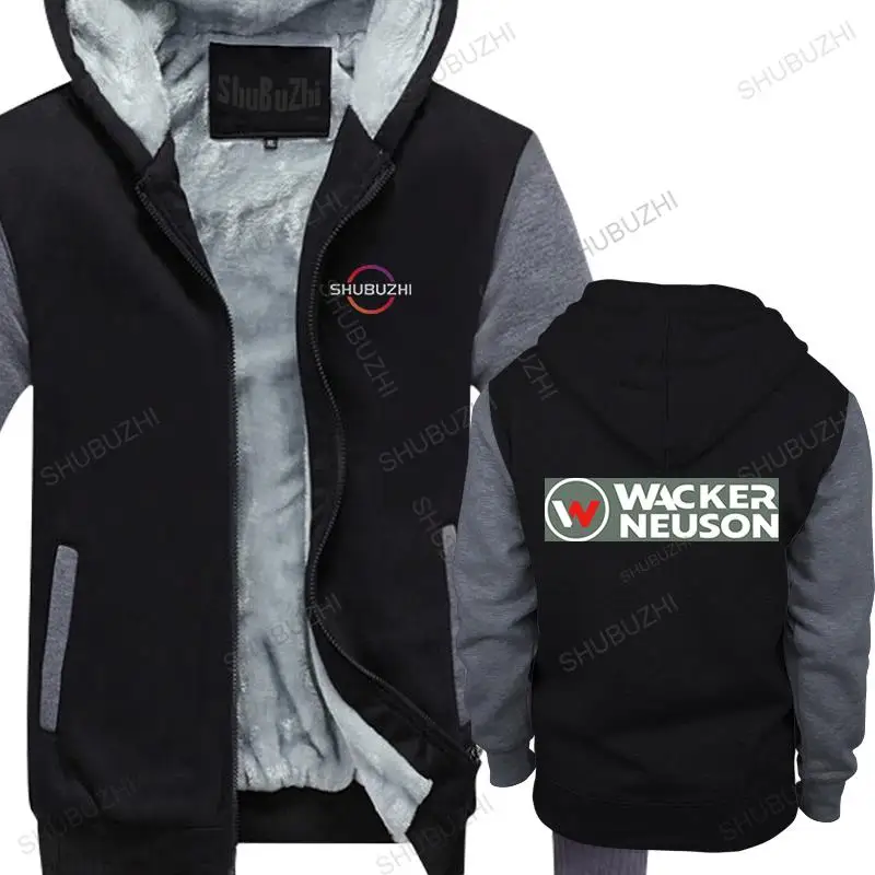 

New Wacker Neuson Construction Machinery Logo thick hoodie Black Cool Casual Cotton man fall winter hoodies Fashion coat clothes