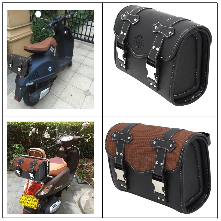 

For Harley Sportster XL883 1200 Kawasaki VN W400 Universal Motorcycle Front Fork Saddlebag Scooter Rear Seat Storage Tool Pouch