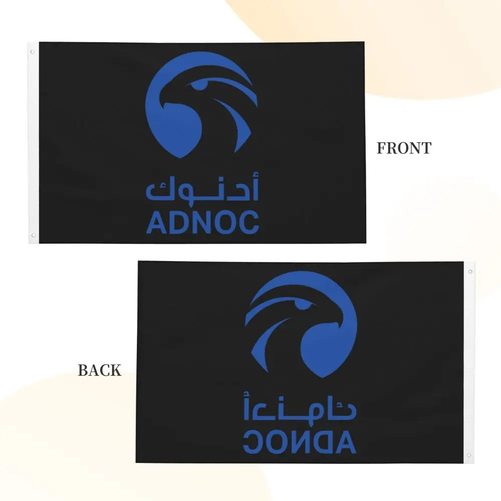Новый двухсторонний баннер ADNOC флаг для сада декоративный яркий 3x5 футов (90x150 см)