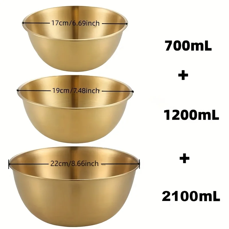

Набор из 3 мисок из нержавеющей стали