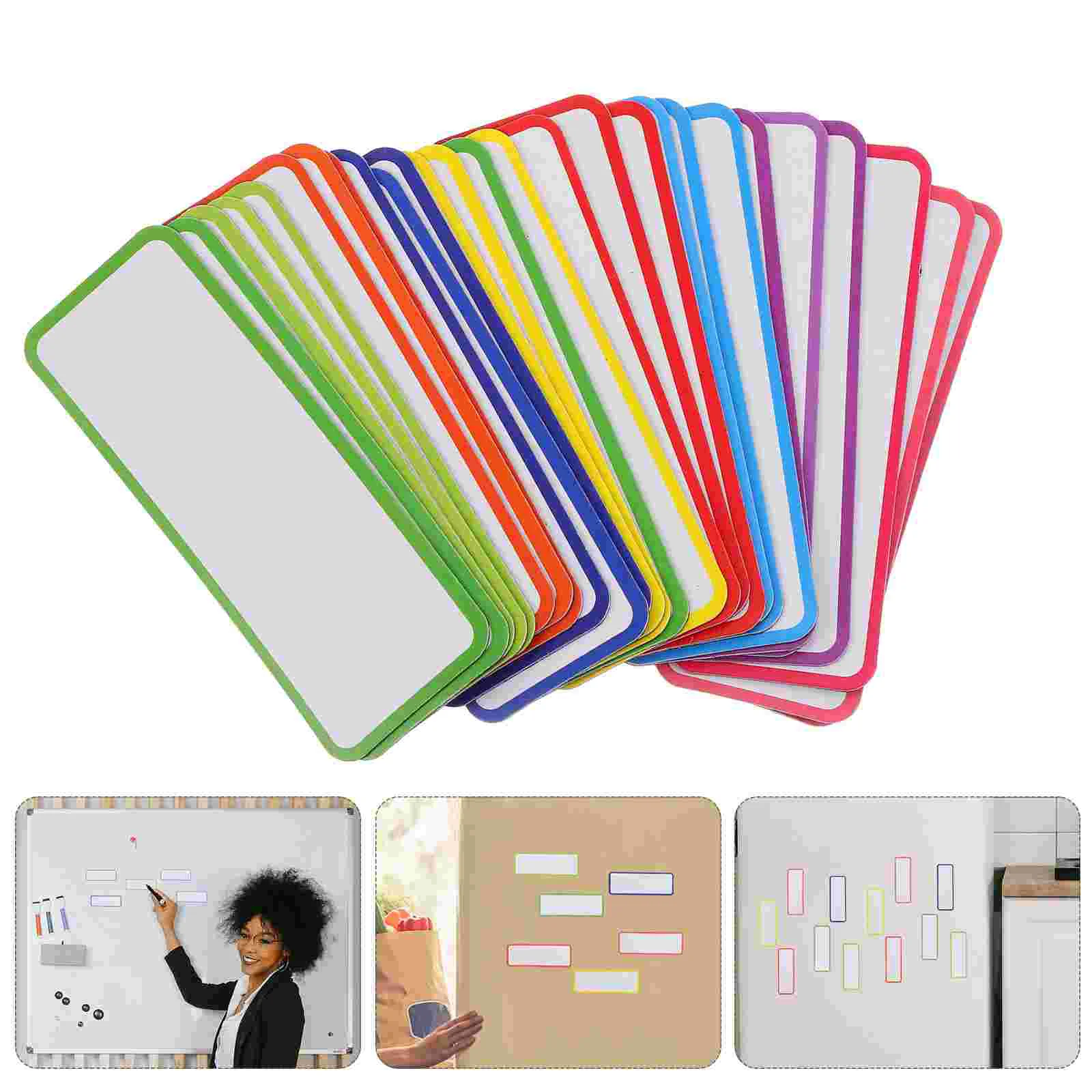 

27pcs Magnetic Dry Erase Labels Magnetic Memo Plate Tags Writable Magnet Tags for Warehouse Erasable white board