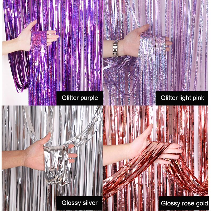 1 м ширина Яркая Лента занавеска с бахромой Золотой дождь шелковые шторы