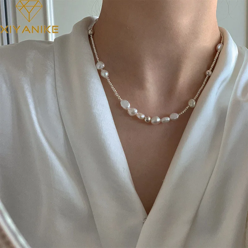 

Элегантное ожерелье XIYANIKE из натурального барочного жемчуга для женщин и девушек, милое Модное Новое ювелирное изделие, подарок другу, женское колье