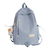 fashion backpack unisex laptop schoolbag waterproof nylon casual travel backpack solid color college student bag 2021
