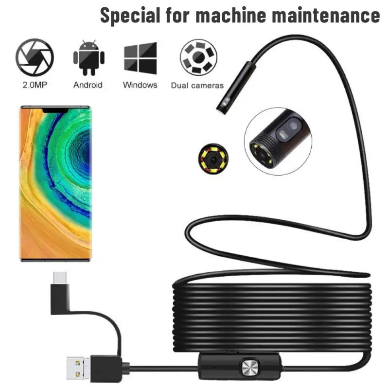 

2M 7MM Endoscope Camera USB Type C Mobile Probe Borescope Inspection Endoscopic For Android Smartphone For Cars Endoscope Camera