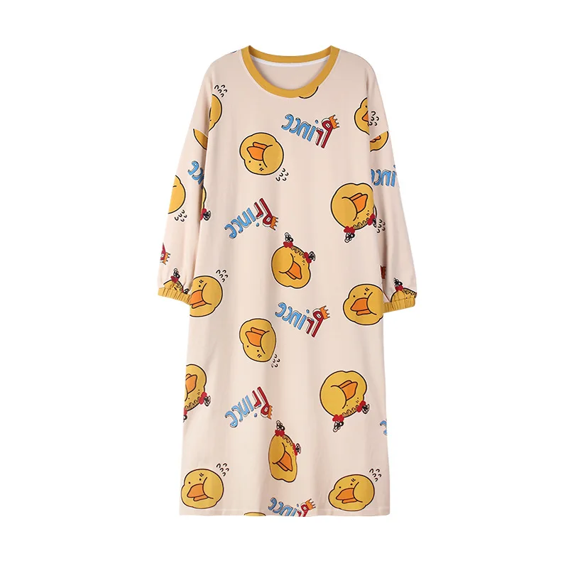 Spring and Autumn New Women's Nightdress Long Sleeve Sweet Home Service Sexy Nightwear Sleep Tops Sleepwear Women Night Gown