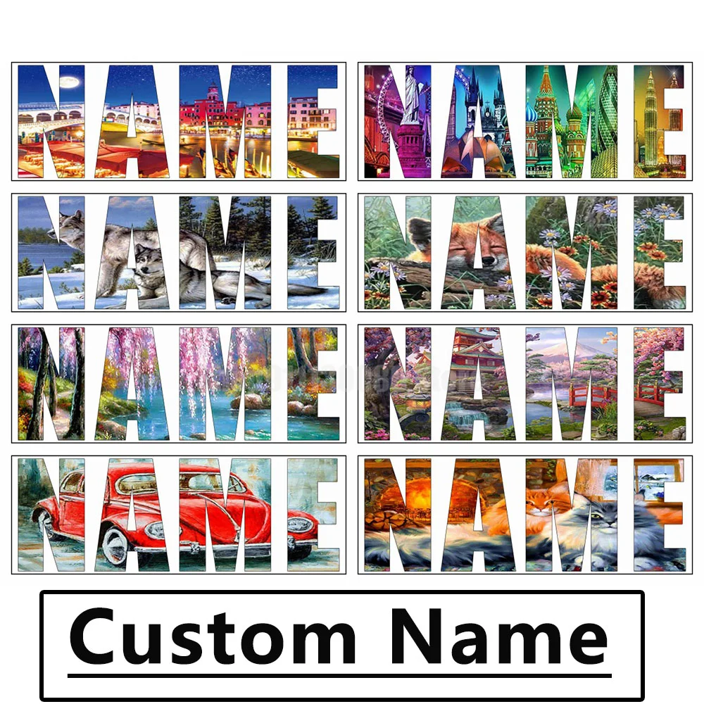 

Алмазная живопись 5D с именем на заказ, животное, вышивка крестиком, полноразмерная/круглая мозаика, подарок на Рождество