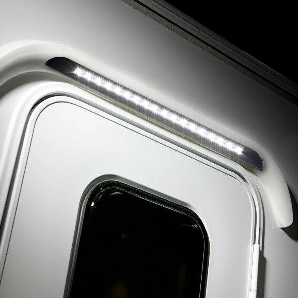 

12-28VDC LED RV Sunshade Light 9W 6000K Waterproof Super Bright Integrated Touch Switch Camping Car Porch Strip Light