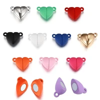 5 sets 11x16mm love heart shaped strong magnetic connected clasp bead for diy jewelry making couple bracelet necklace findings
