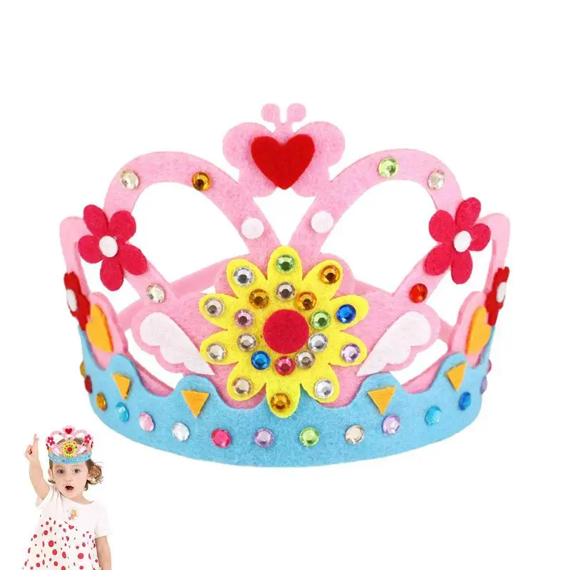 

Baby Girl Hat Crown DIY Crown Hairband Toy Girl Tiara Girls Kindergarten Gift Head-wear Birthday Hat For Little Kids