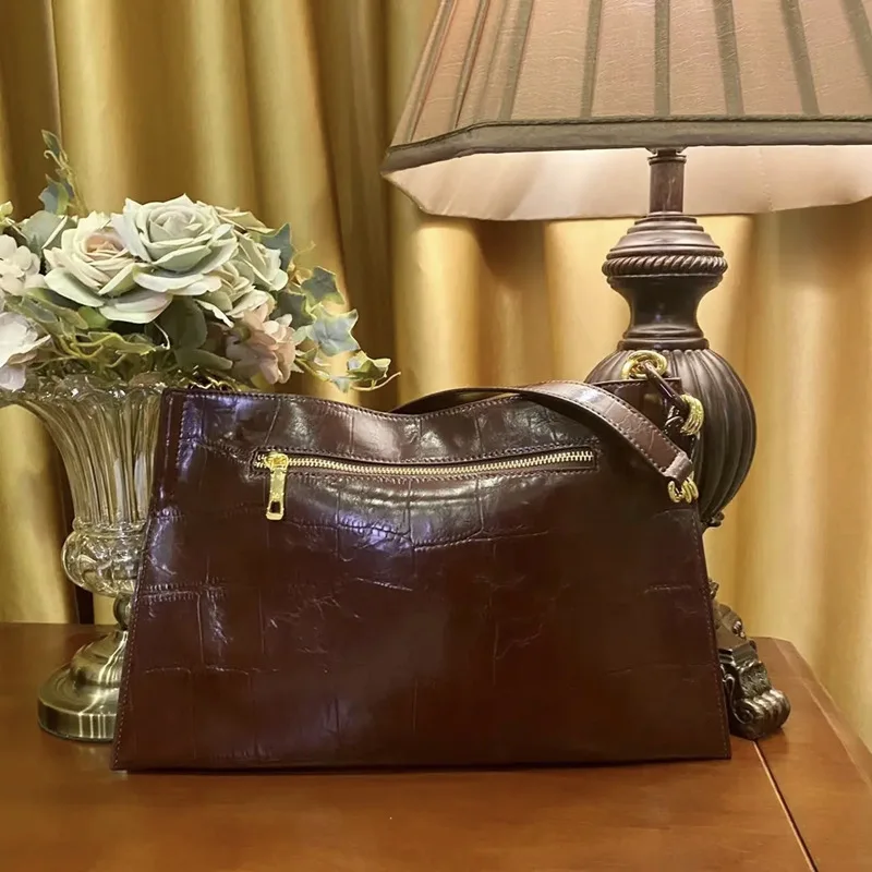 Luxury Stone Pattern Women's Bag Leather Handbag 2023 New High-capacity Commuting Fashion Wallet Single-shoulder Satchels Sac