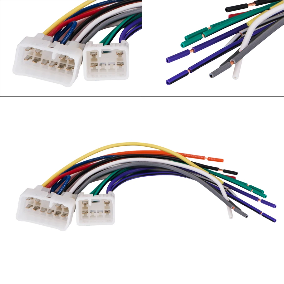 

12V Car Stereo Tail Connector Kit Fit for Toyota Camry Corolla RAV4 BYD Automobile Audio Coaxial Speakers Wiring Harnesses Line