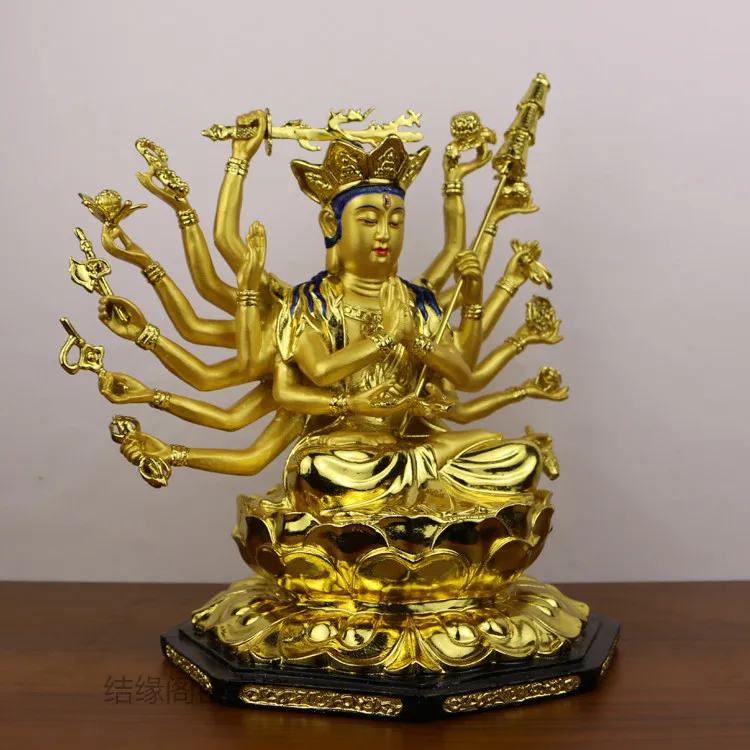 Чистое медное золото Чжунти Будда Мать Бодхисаттва Тысяча рук Гуаньинь