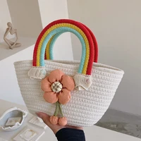 personalized woven bag 2022 new womens small tote bag fashion handbag niche design holiday leisure street small bag for girls