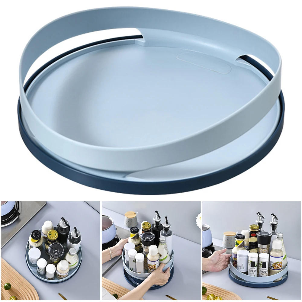 

Вращающийся органайзер для закусок, кухонный круглый пластиковый вращающийся лоток с ручкой, аксессуары для стола