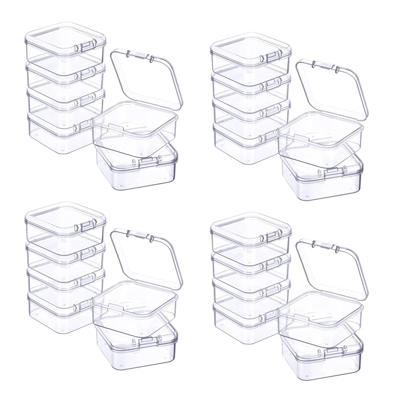 

24 шт., пластиковые прозрачные мини-Ящики для хранения мелких предметов, бусин, ювелирных изделий, визиток