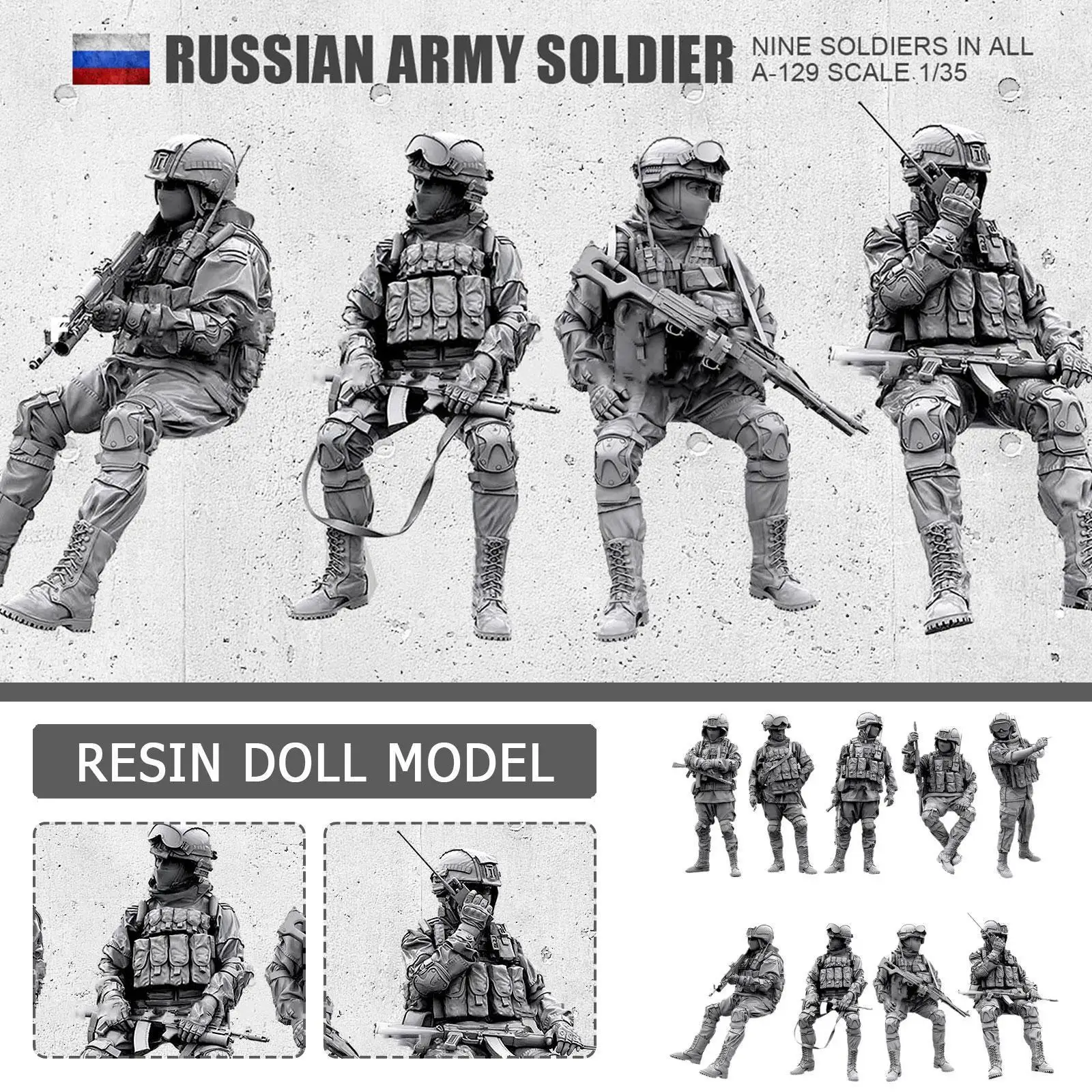 

1/35(50 мм), наборы фигурок из смолы, Русский Современный специальный самособранный солдат, искусственная фантазия (9 N8H2