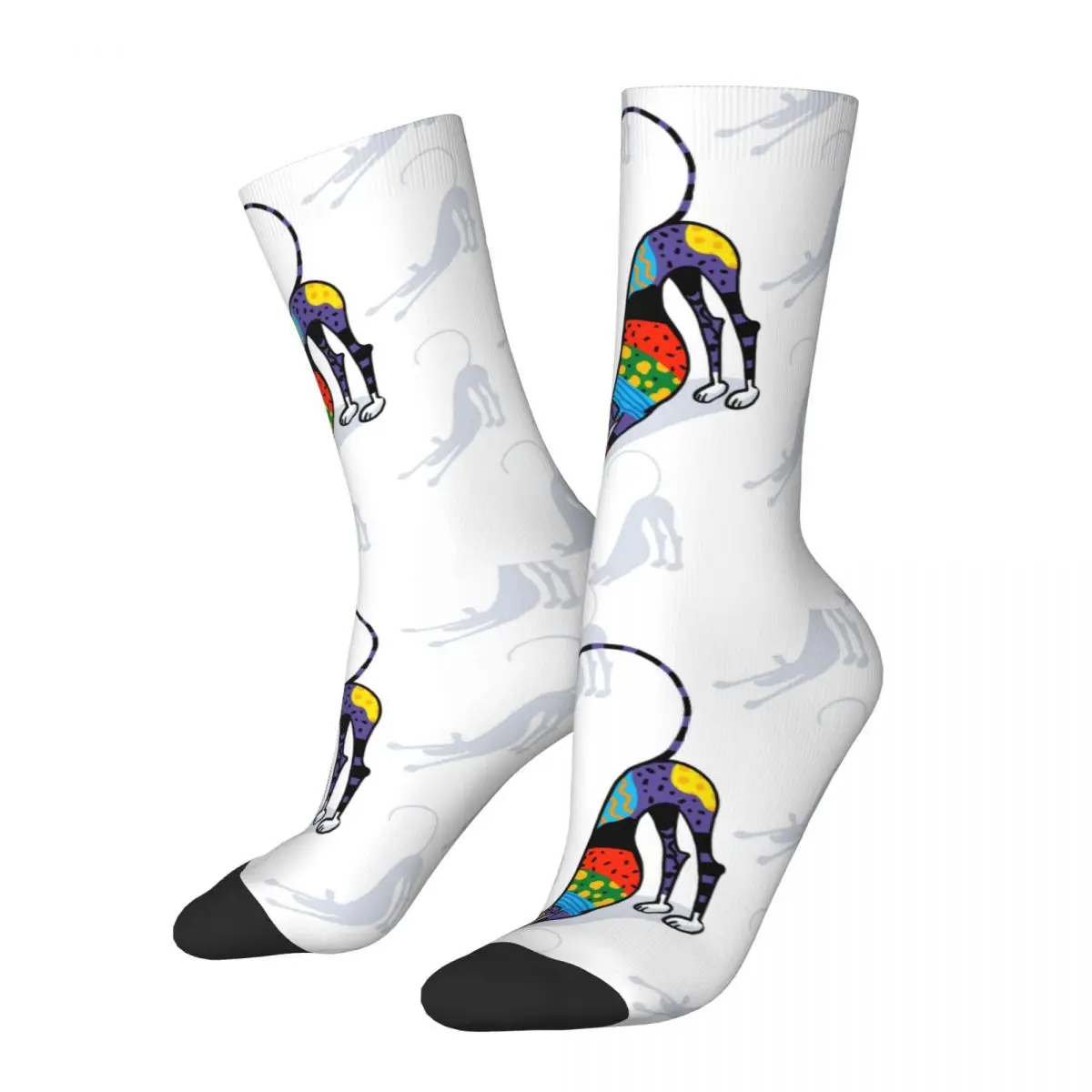 

Kaleidoscope Bowdown Socks Men Fashion Greyhound Whippet Lurcher Dog Socks Spring Summer Autumn Winter Middle Tube Socks Gifts