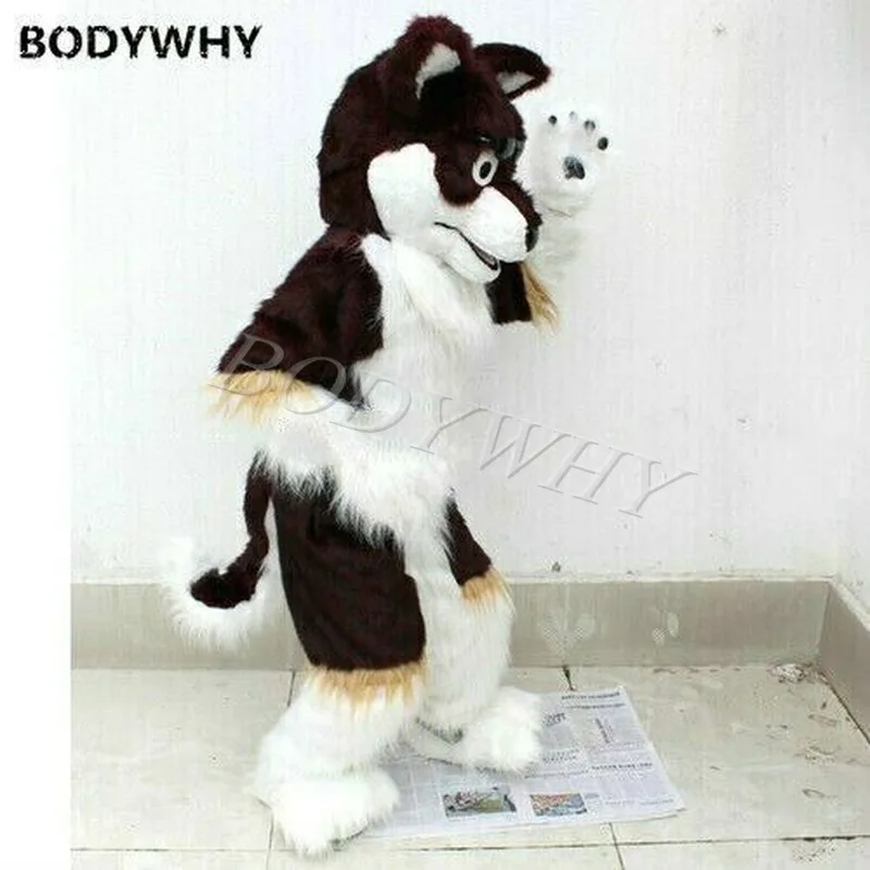 Halloween Outdoor Party Husky Dog Wolf Fursuit Furry Costume Mascot Suit Cosplay Fancy Dress Outfits Parade |