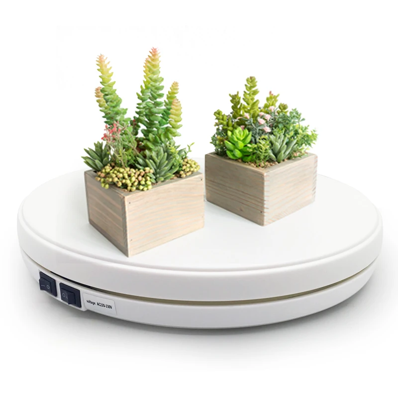 

White 25cm LED Photo 360 Degree Electric Rotating Turntable Rotating Display Stand for Photography Jewelry Watch Digital Product
