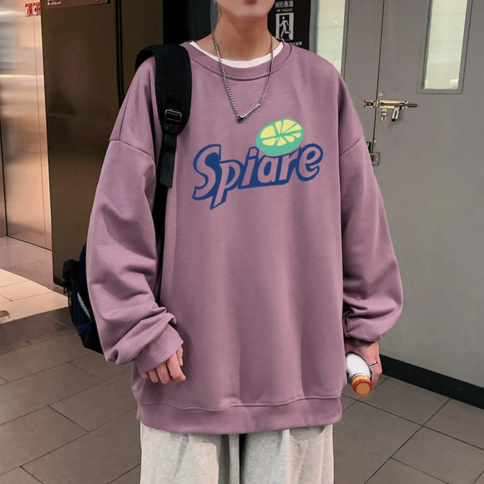

Mens Autumn And Winter Loose Youth Fashion Casual Sports Printed Sweater Top Bottoming Shirt Zip Hoodies Men