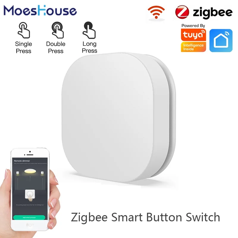 

Умный кнопочный переключатель Tuya Zigbee, беспроводной пульт дистанционного управления, переключатель для умного дома с питанием от батареи, т...