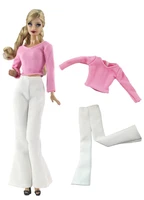 clothing set pink shirt white pant clothing autumn wear outfit for 30cm bjd xinyi fr st barbie doll