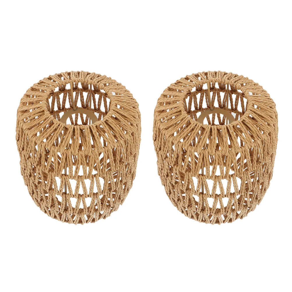 

Lampshade Lamp Shade Woven Chandelier Cover Light Rattan Pendant Ceiling Hanging Restaurant Farmhouse Shades Floor Retro