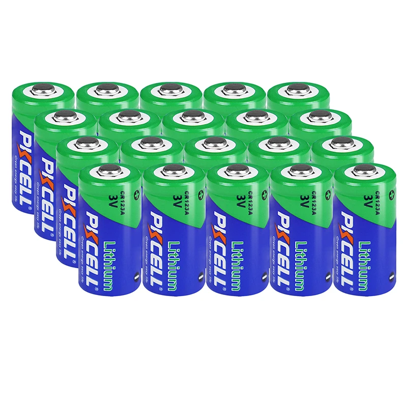 

20pcs PKCELL 3V CR123A 2/3A Battery CR123A CR123 CR 123 CR17335 123A CR17345(CR17335) 16340 3V Lithium Battery Batteries