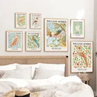 Абстрактная картина Вильям Морриса, павлин, птица, Сова, холст, скандинавский постер, настенные картины для гостиной, украшение для дома