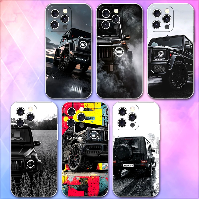 Фото Мужской мягкий чехол для телефона Manly Man SUV G63 для iPhone 16 17 Air 14 Plus 15 Pro Max 16E 17E 13 Mini 12 11 XS 7 8 SE с узором, задняя крышка №1