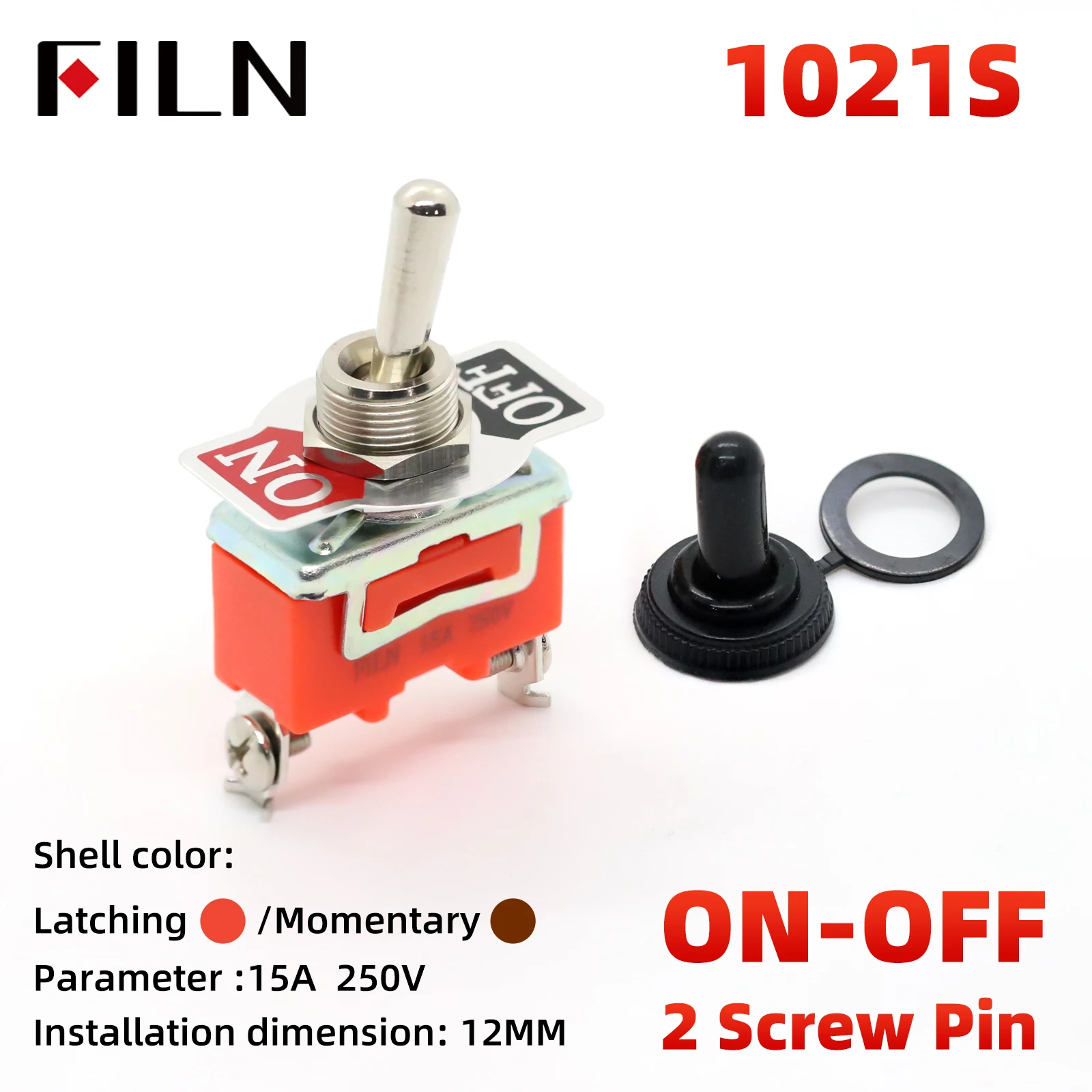 FILN Миниатюрные переключатели 15A 250V оранжевые