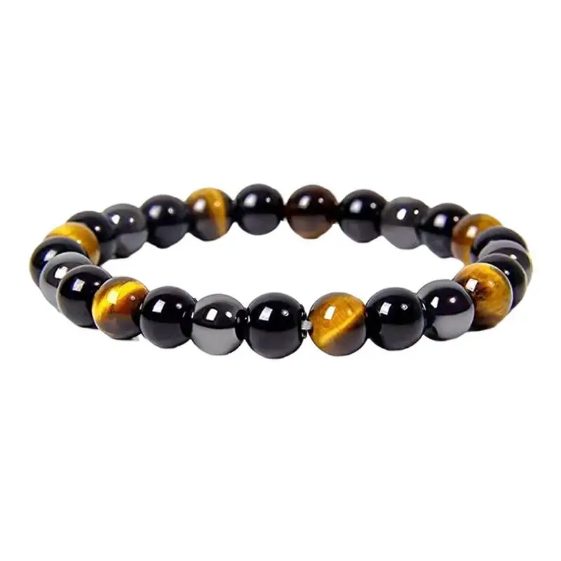 

Obsidian Bracelet Anti Swelling Anti-Swelling Black Obsidian Bracelets Magnetic Hematite Tiger Eye Beaded Stretch Anklets