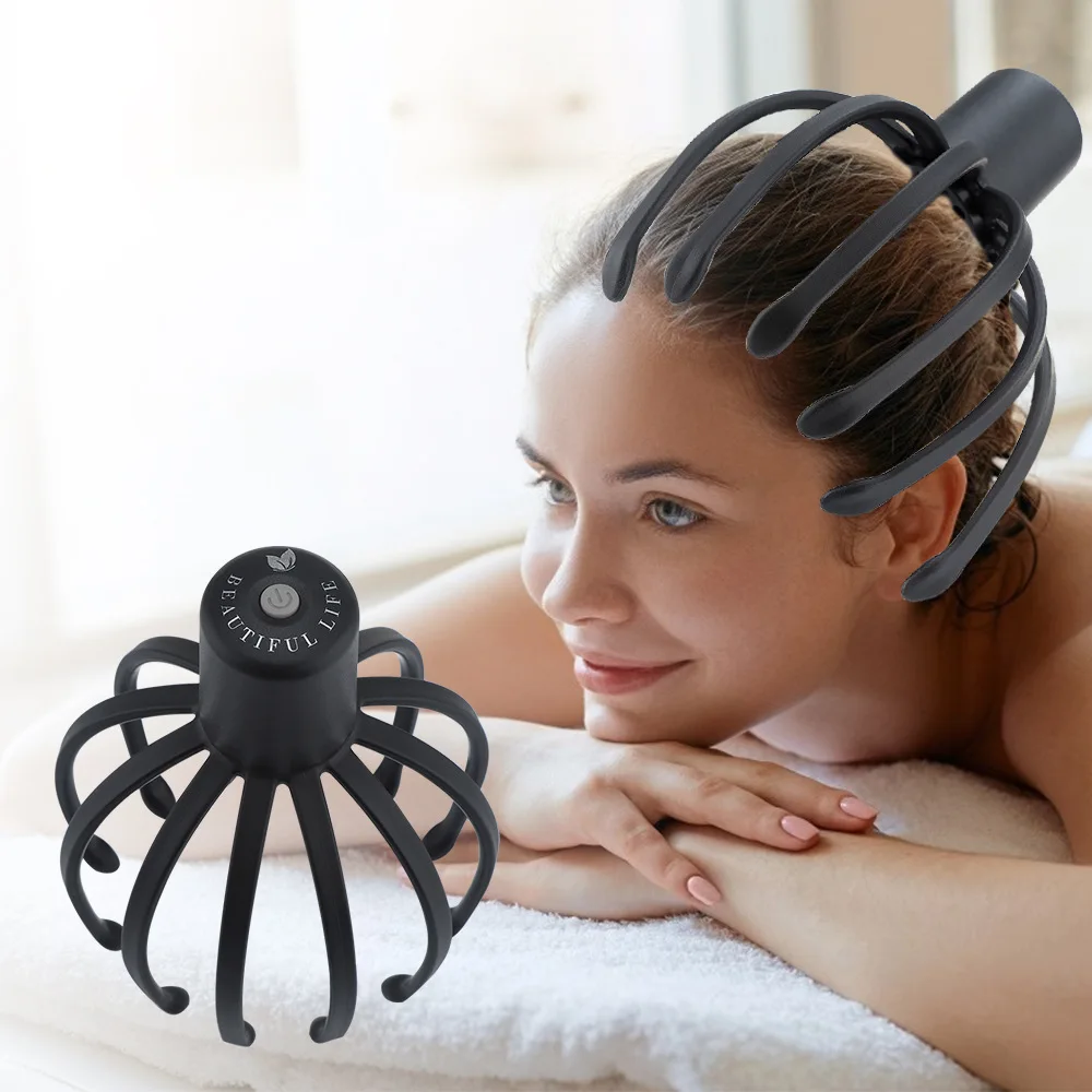

Electric Octopus Claw Scalp Massager Hands Free Therapeutic Head Scratcher Relief Hair Rechargable Physiotherapy Stress Relief