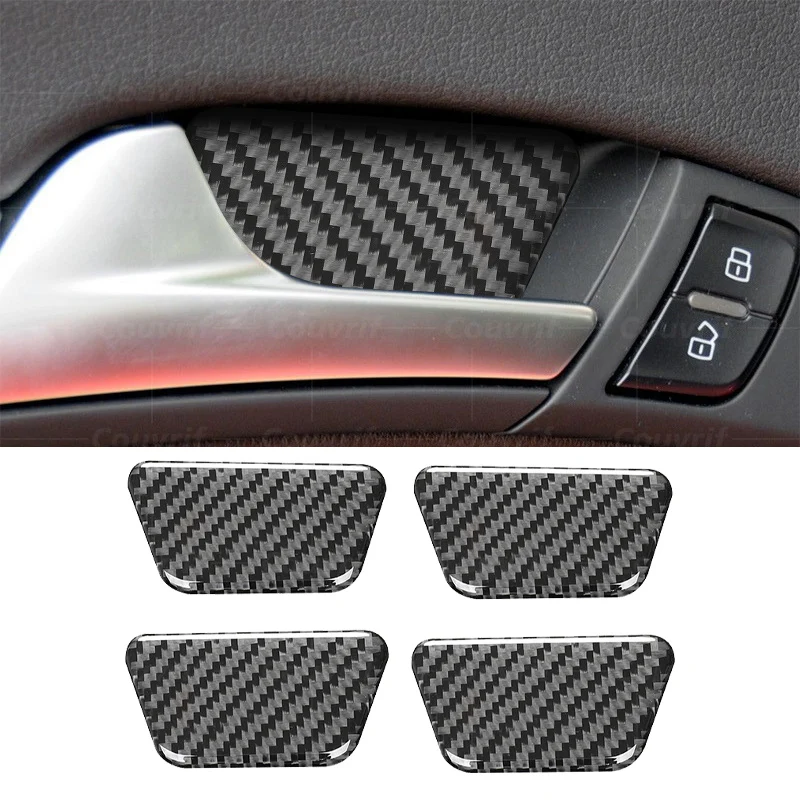 

Carbon Fiber Car Cover For Audi A4 8K B8 A5 8T8 8F Car Door Switch Handle Inner Door Bowl Decorative Sticker Auto Accessories
