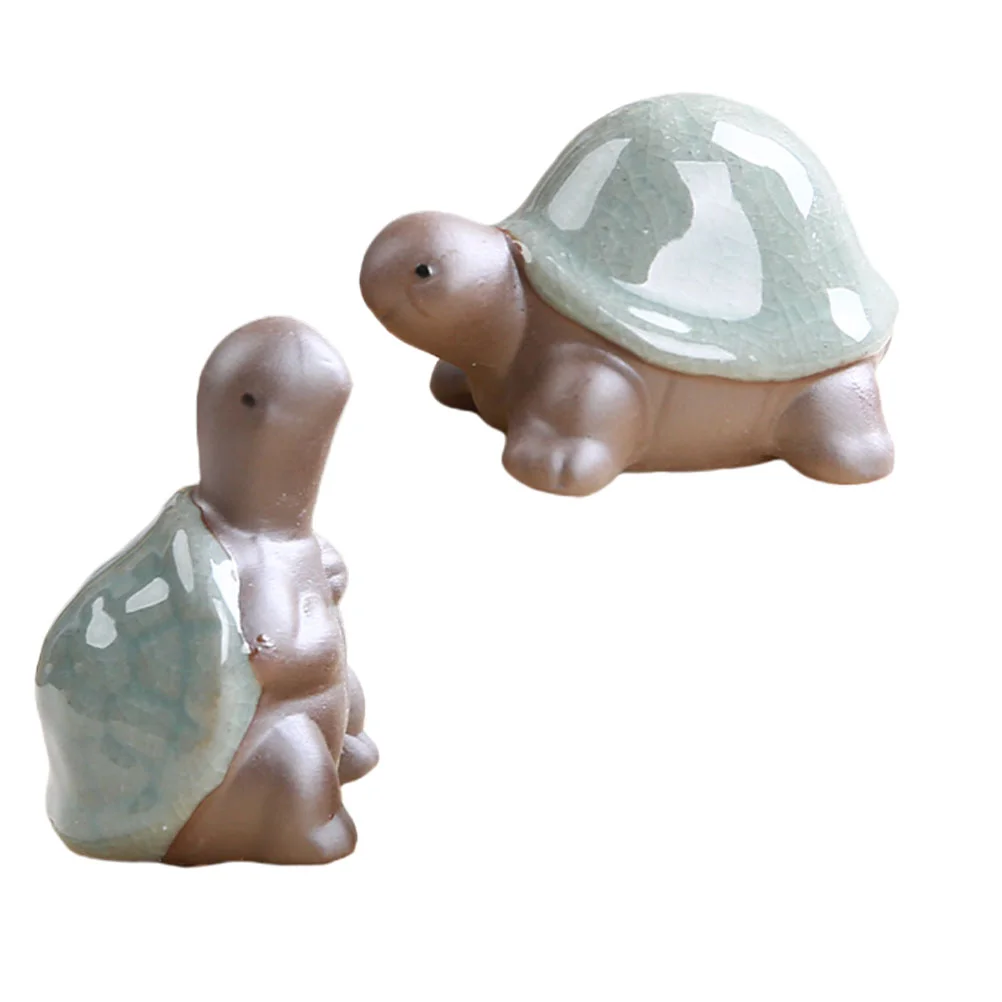 

2 Pcs Ornaments Chinoiserie Decor Fairy Statue Bonsai Ceramic Tea Pet Ceramics Figures
