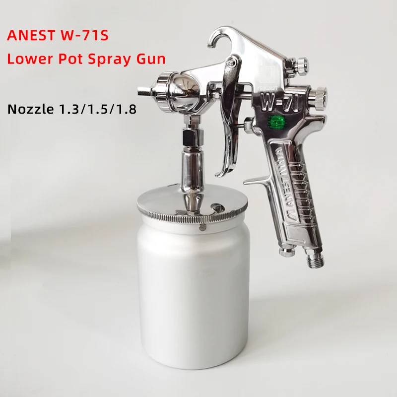 Original Authentic Iwata W-71S Lower Pot Paint Spray Gun High Atomization Fine Manual Spray Gun 1.0/1.31.5/1.8MM Caliber