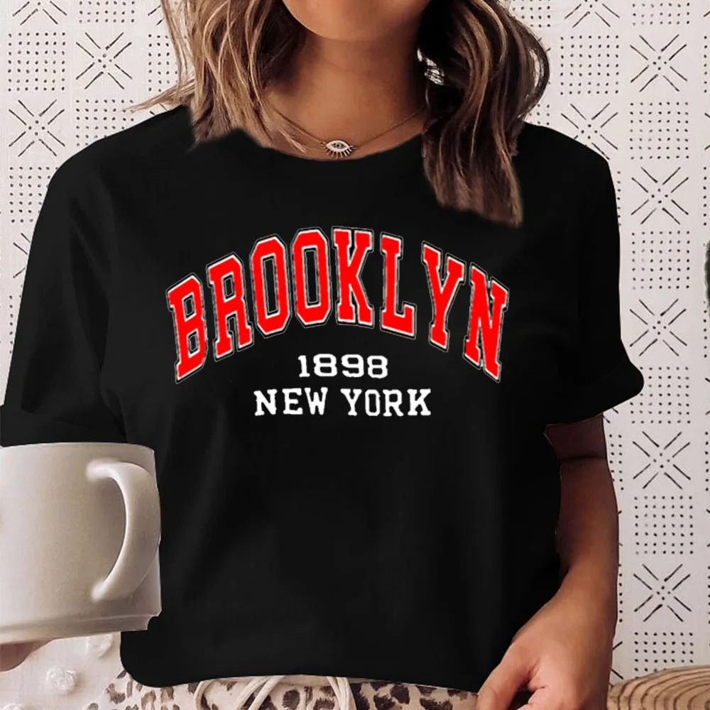 

Women T-Shirt New York Print Letter T Shirt Women Streetwear Tops Female T-Shirt Leisure Fashion Aesthetic T Shirt Lady Tees