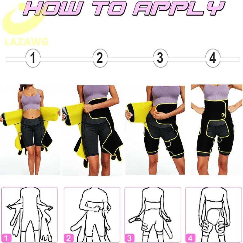 LAZAWG Waist Trainer Shaping Neoprene Thigh Shaper High Waist Ultra Light Thigh Trimmer Butt Lifter Weight Loss Workout Fitness